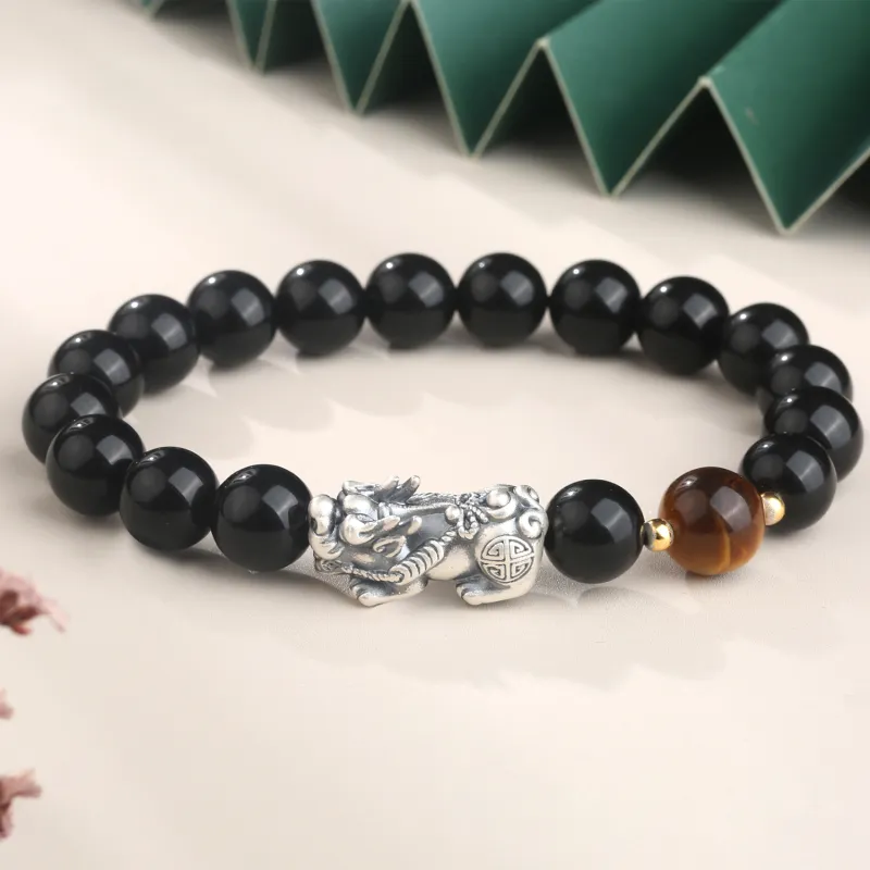 Lao Feng Xiang Obsidian Jade Bracelets Unisex-2
