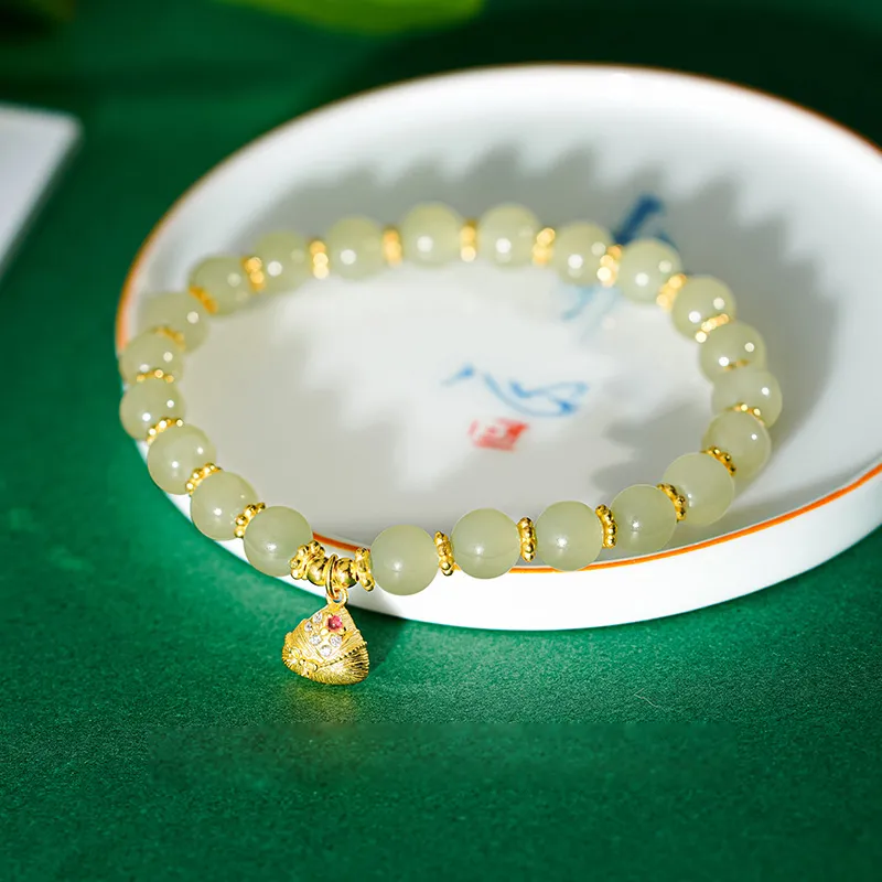 Lao Feng Xiang Hetian Jade Bracelets White Jade/Pale Greenish White Jade Unisex-5