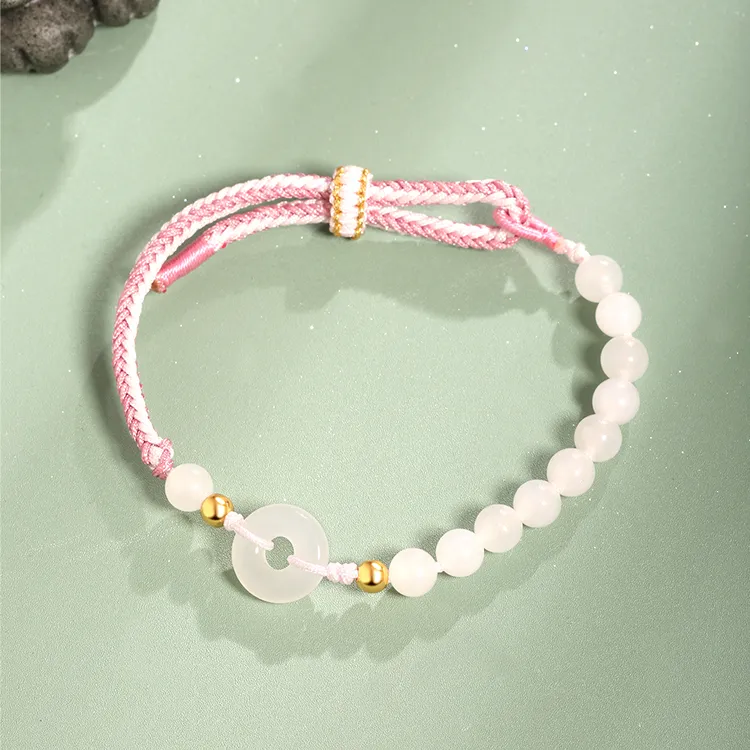 Lao Feng Xiang Hetian Jade Bracelets White Jade/Pale Greenish White Jade Women's-2