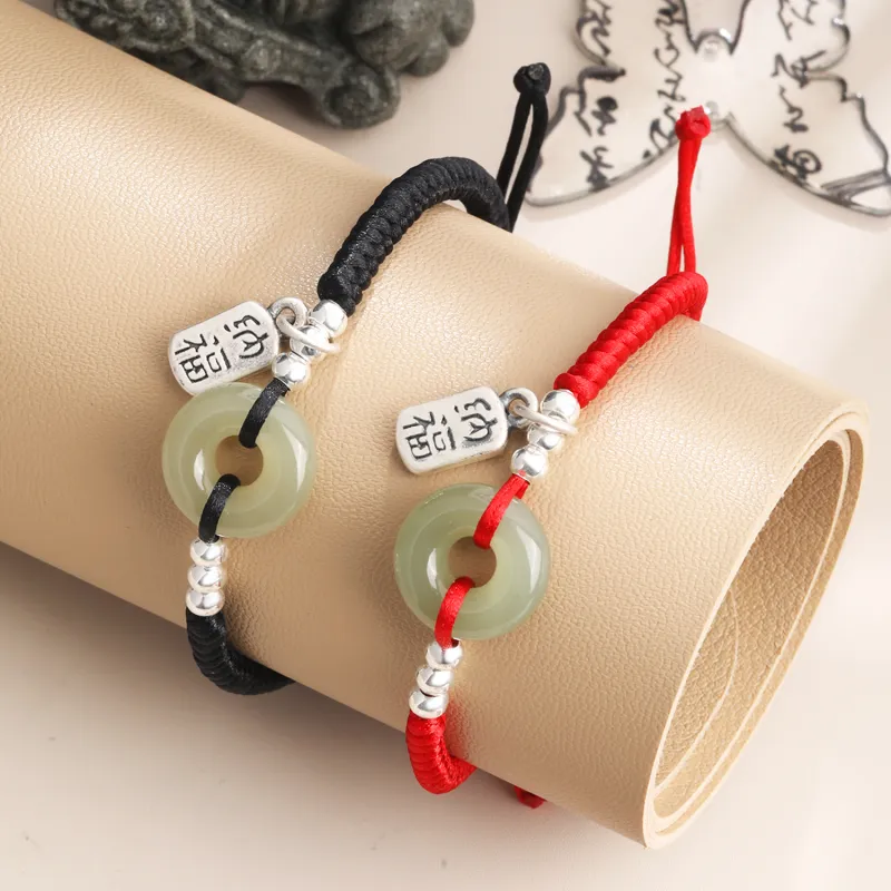 Lao Feng Xiang Bracelets White Jade/Pale Greenish White Jade Unisex-4
