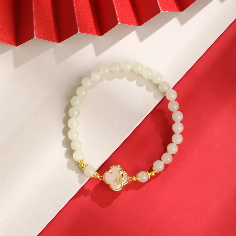 Lao Feng Xiang Hetian Jade Bracelets White Jade/Pale Greenish White Jade Women's-2