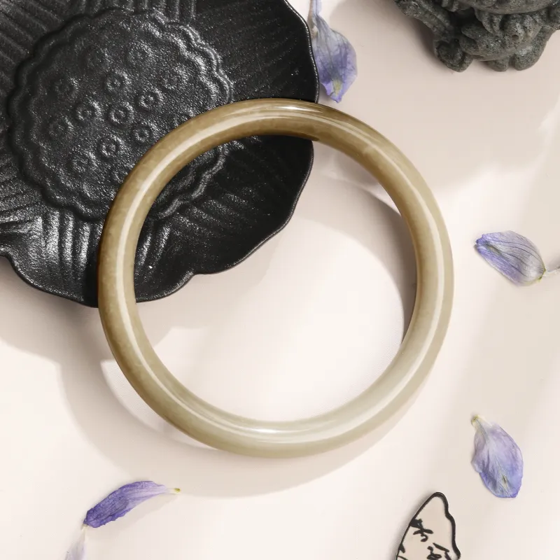 Lao Feng Xiang Hetian Jade Bangles Sugar Jade Women's-1