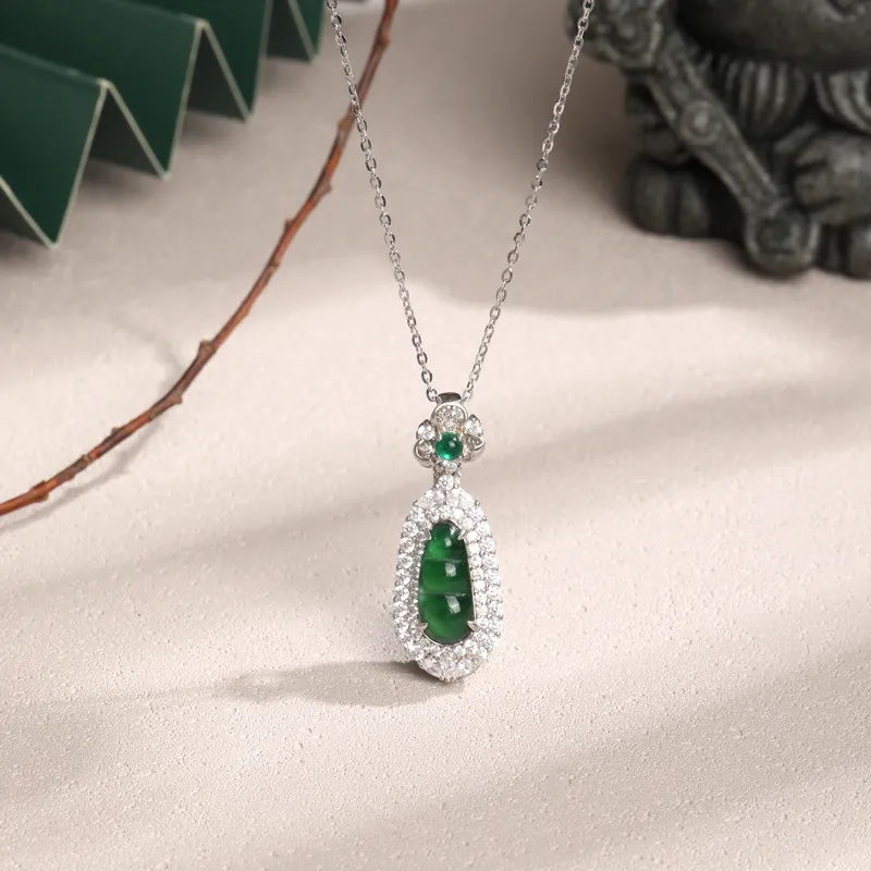 Lao Feng Xiang Ice Type Jadeite Necklaces Women's-1
