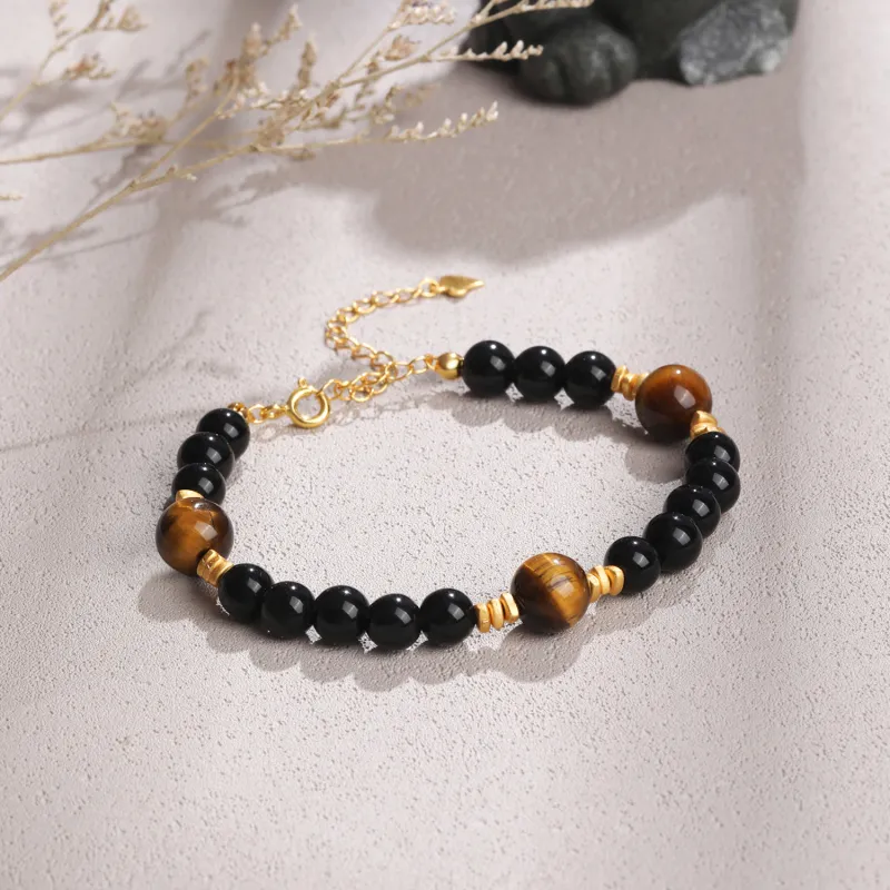 Lao Feng Xiang Natural Obsidian Bracelets Men's-1