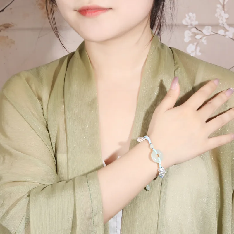 Lao Feng Xiang Hetian Jade Bracelets White Jade/Pale Greenish White Jade Unisex-6
