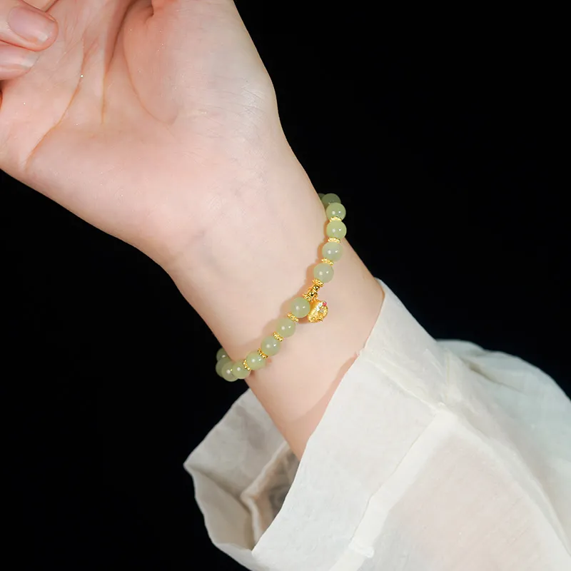 Lao Feng Xiang Hetian Jade Bracelets White Jade/Pale Greenish White Jade Unisex-2