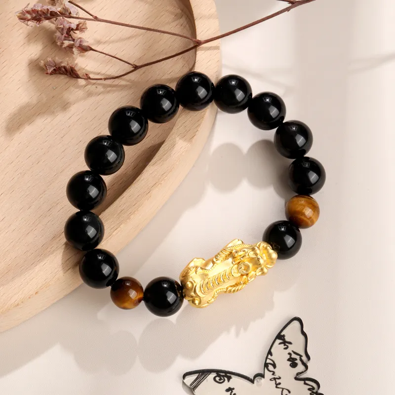 Lao Feng Xiang Obsidian Jade Bracelets Unisex-4