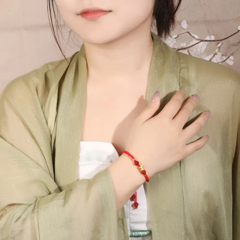 Lao Feng Xiang Natural Agate Bracelets Unisex-28