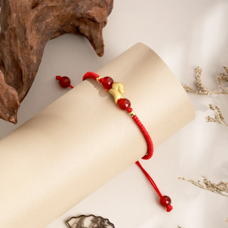 Lao Feng Xiang Natural Agate Bracelets Unisex-42