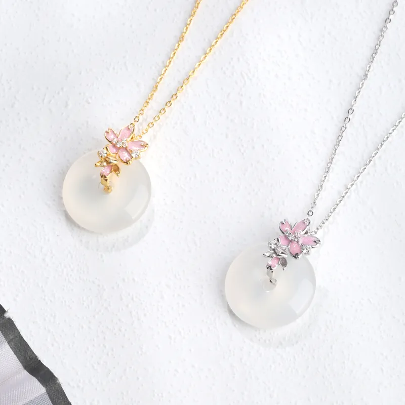 Lao Feng Xiang Chalcedony Necklaces Women's-3