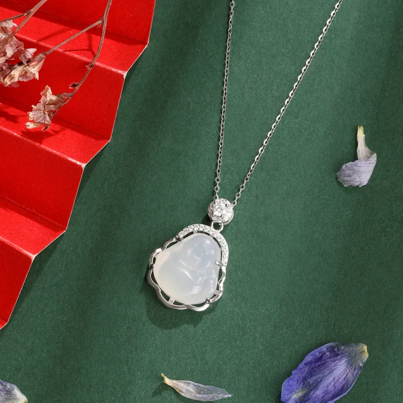 Lao Feng Xiang Chalcedony Jade Necklaces Women's-2