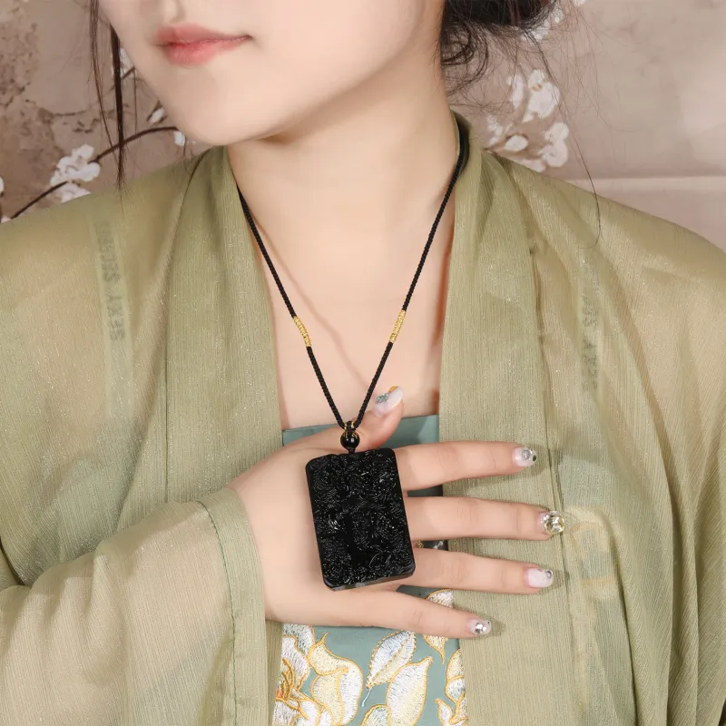 Lao Feng Xiang Obsidian Necklaces Men's-4