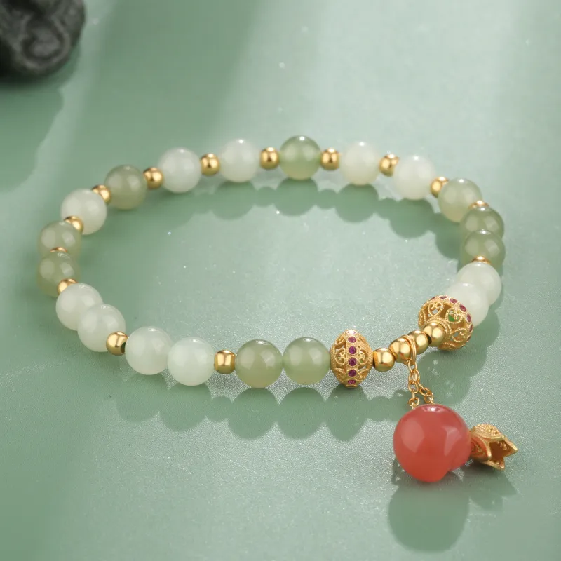 Lao Feng Xiang Hetian Jade Bracelets White Jade/Pale Greenish White Jade Women's-1