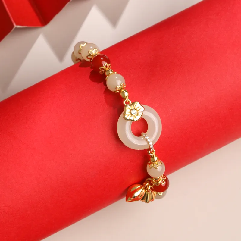 Lao Feng Xiang Hetian Jade Bracelets White Jade/Pale Greenish White Jade Women's-3