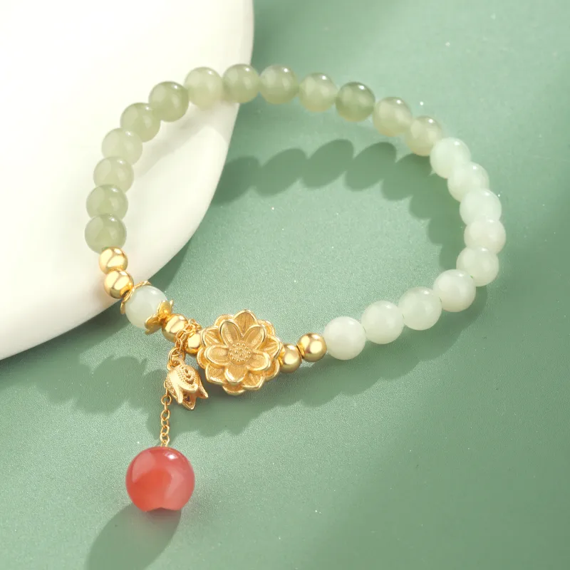 Lao Feng Xiang Hetian Jade Bracelets White Jade/Pale Greenish White Jade Women's-3