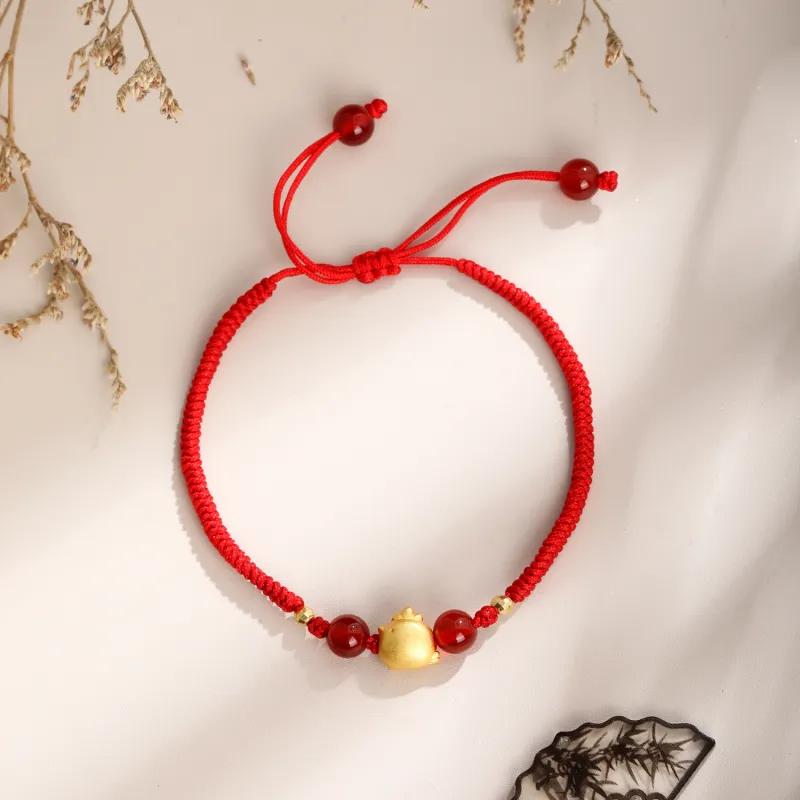 Lao Feng Xiang Natural Agate Bracelets Unisex-40