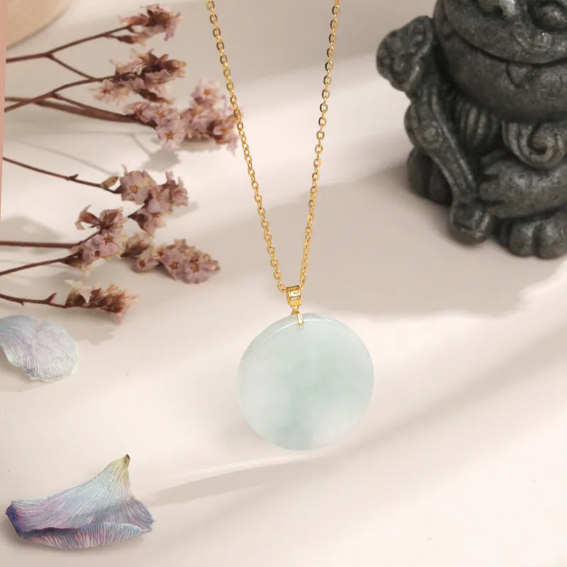 Lao Feng Xiang Glutinous Jade Jadeite Necklaces Unisex-3