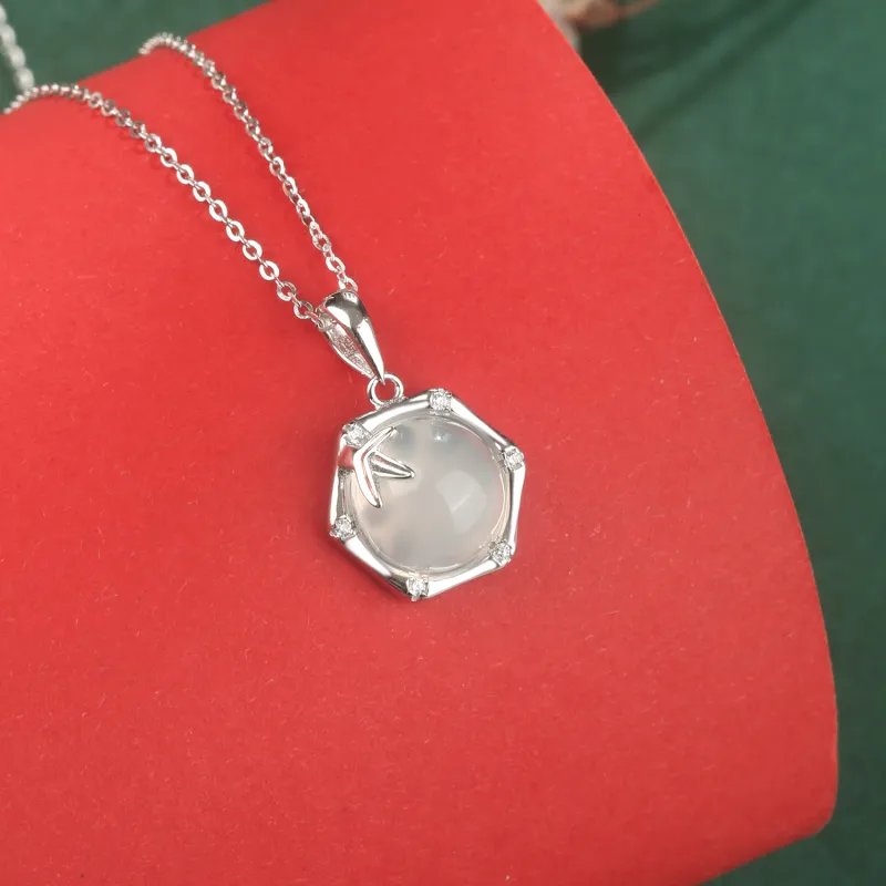 Lao Feng Xiang Chalcedony Necklaces Women's-4