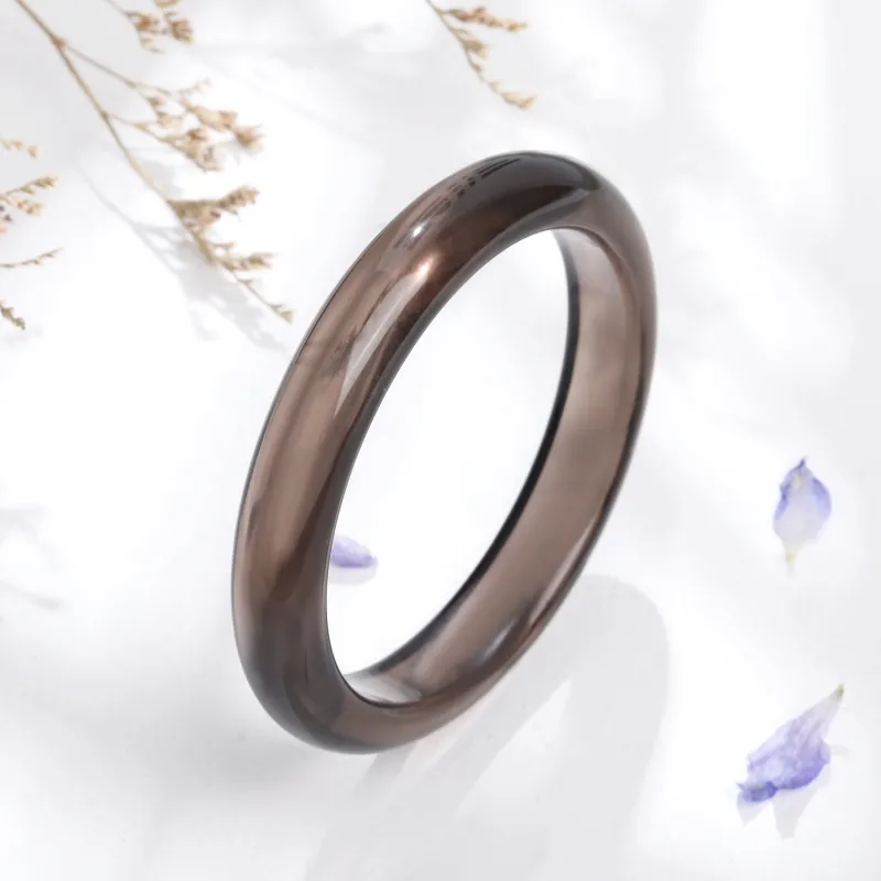 Lao Feng Xiang Natural Obsidian Jade Bangles Unisex-7