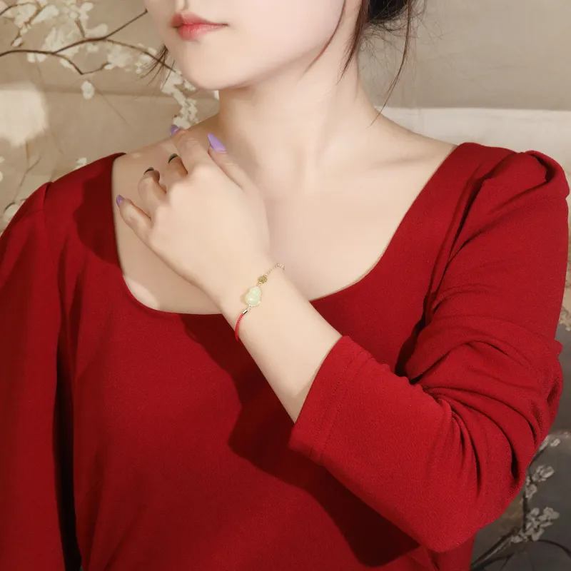 Lao Feng Xiang Hetian Jade Bracelets White Jade/Pale Greenish White Jade Women's-4