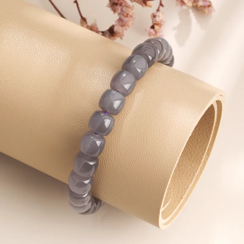Lao Feng Xiang Hetian Jade Bracelets Smoky Purple Unisex-4