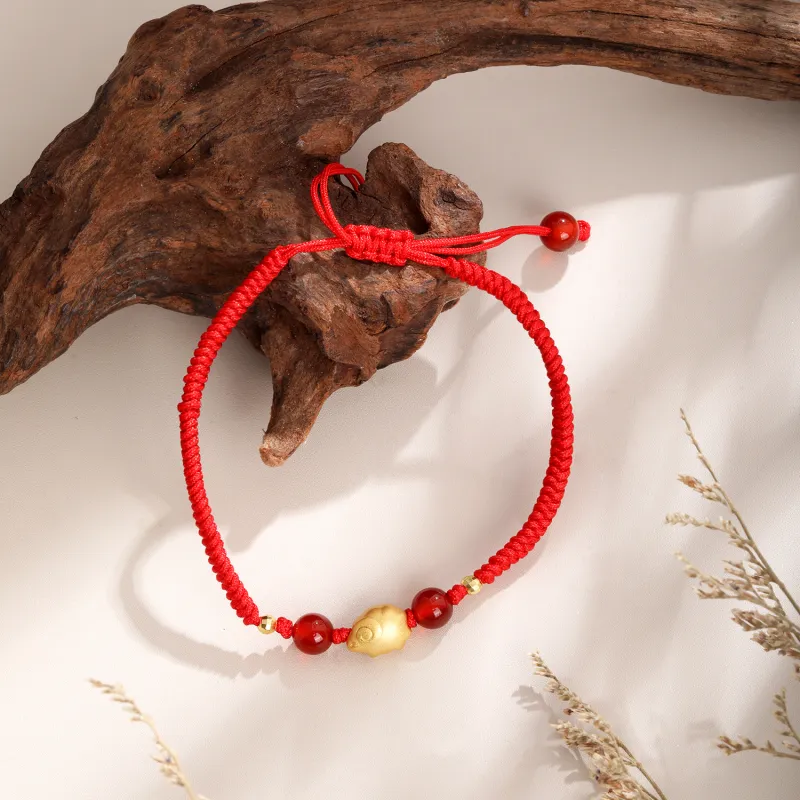 Lao Feng Xiang Natural Agate Bracelets Unisex-31