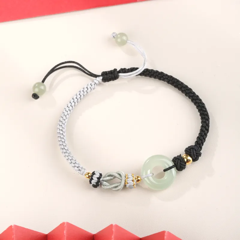 Lao Feng Xiang Hetian Jade Bracelets White Jade/Pale Greenish White Jade Unisex-1