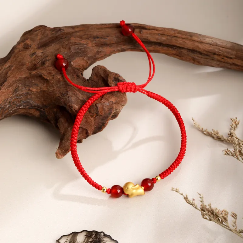 Lao Feng Xiang Natural Agate Bracelets Unisex-43