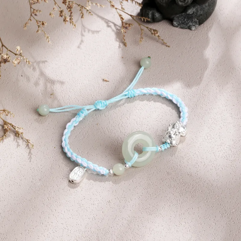 Lao Feng Xiang Hetian Jade Bracelets White Jade/Pale Greenish White Jade Unisex-7