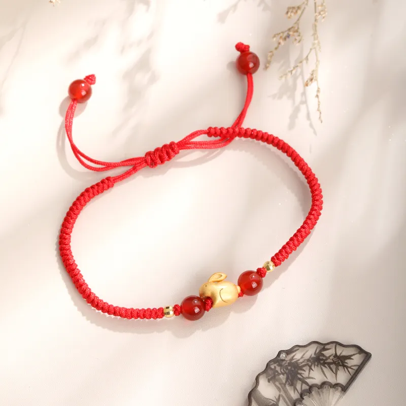 Lao Feng Xiang Natural Agate Bracelets Unisex-15