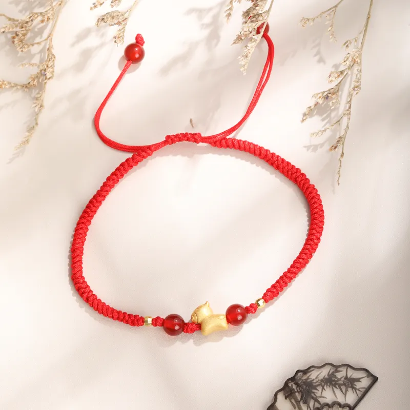 Lao Feng Xiang Natural Agate Bracelets Unisex-7