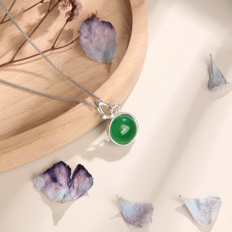 Lao Feng Xiang Chalcedony Jade Necklaces Women's-4