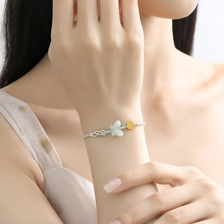Lao Feng Xiang Hetian Jade Bracelets White Jade/Pale Greenish White Jade Women's-4