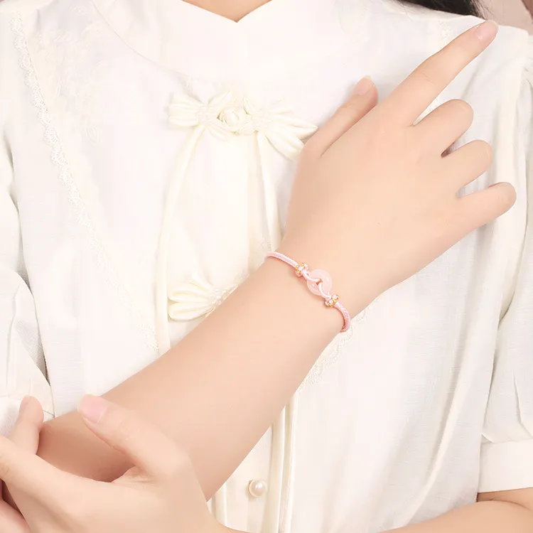 Lao Feng Xiang Hetian Jade Bracelets White Jade/Pale Greenish White Jade Women's-4