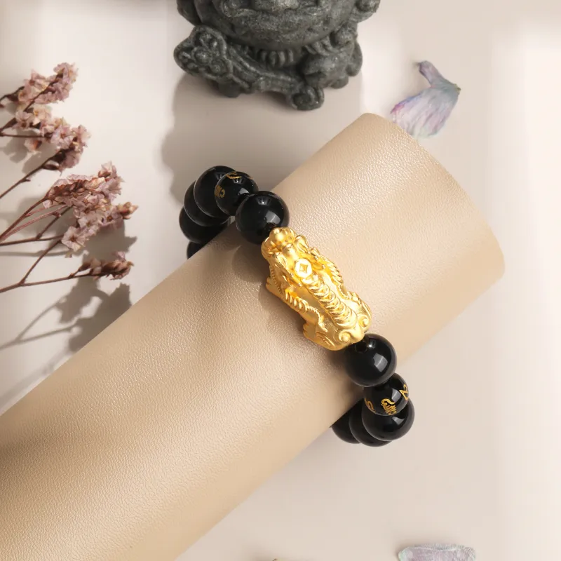Lao Feng Xiang Obsidian Jade Bracelets Unisex-4