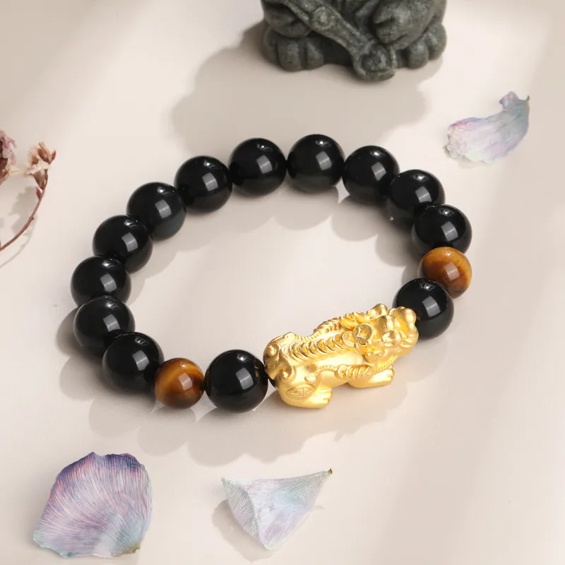Lao Feng Xiang Obsidian Jade Bracelets Unisex-3