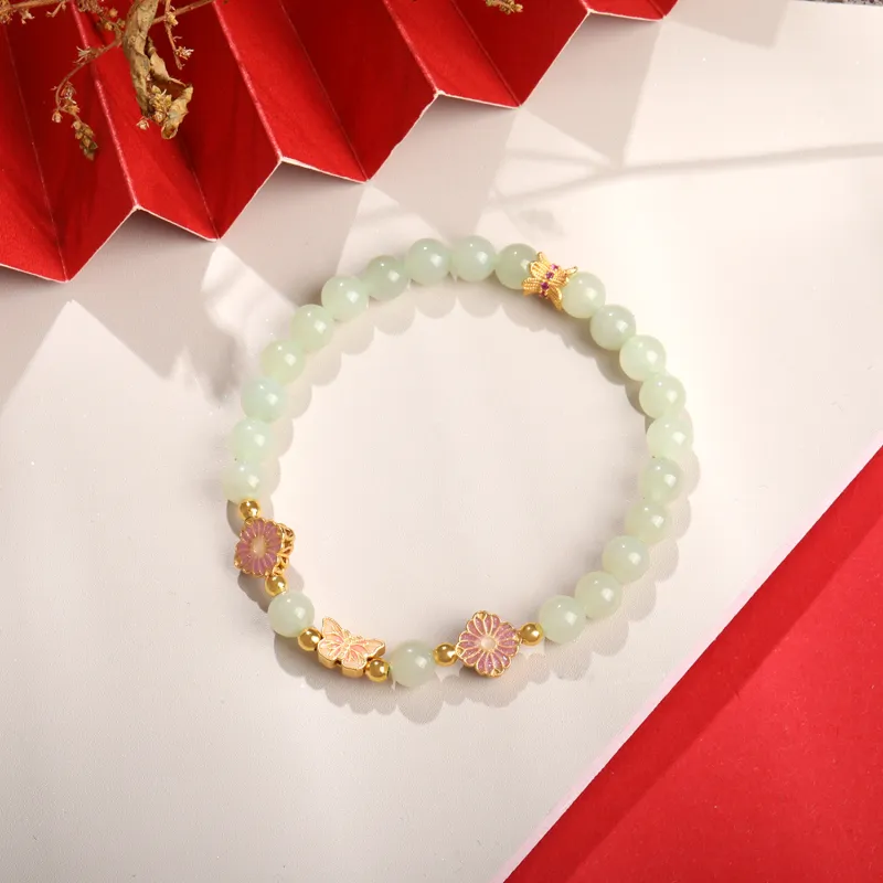 Lao Feng Xiang Hetian Jade S925 Silver White Jade/Pale Greenish White Jade Women's-2