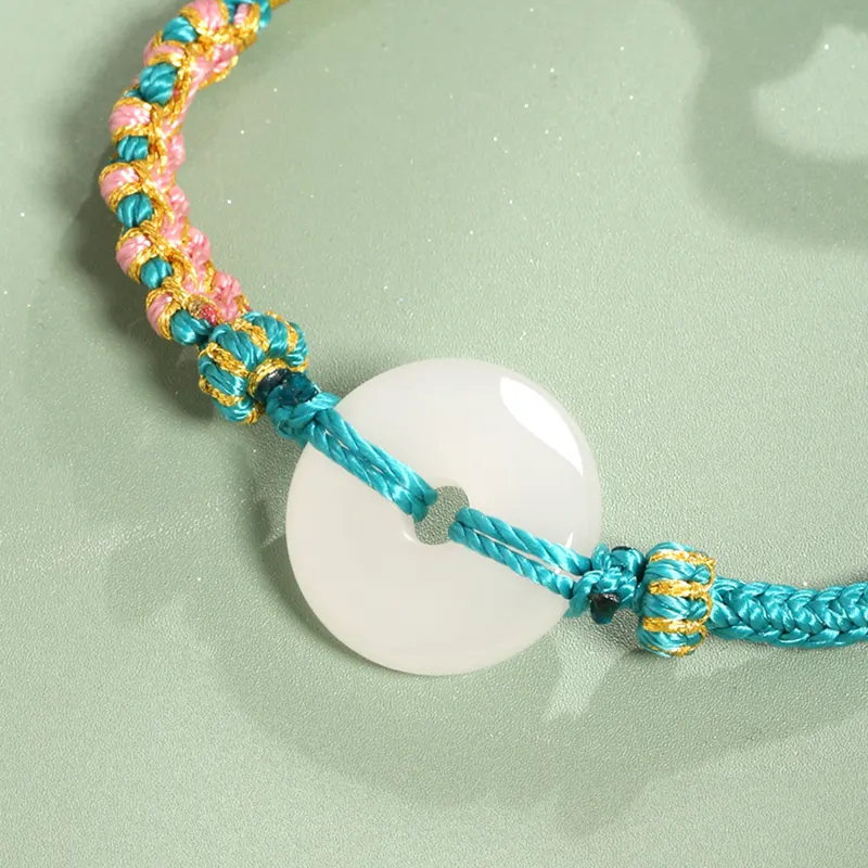 Lao Feng Xiang Hetian Jade Bracelets White Jade/Pale Greenish White Jade Unisex-4