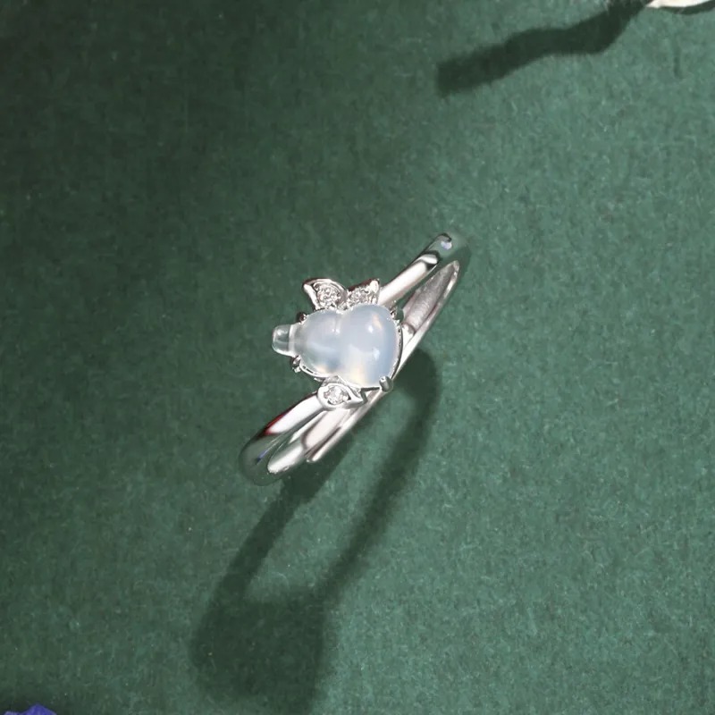Lao Feng Xiang Natural Chalcedony Rings Women's-4