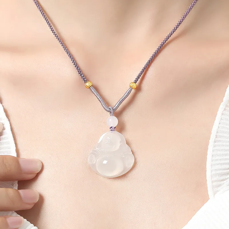 Lao Feng Xiang Chalcedony Necklaces Unisex-5