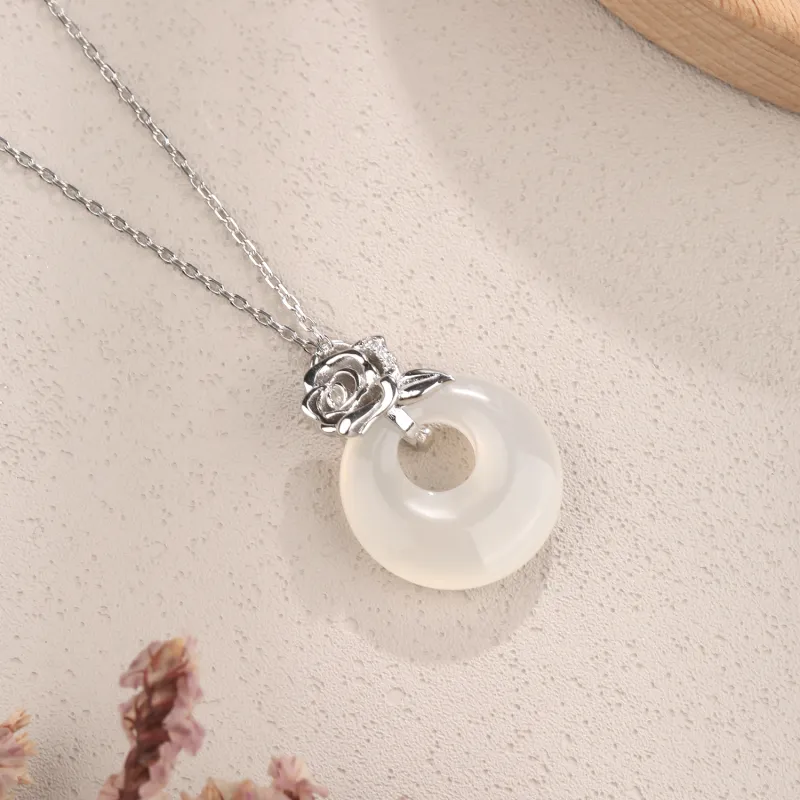 Lao Feng Xiang Natural Chalcedony Necklaces Women's-3