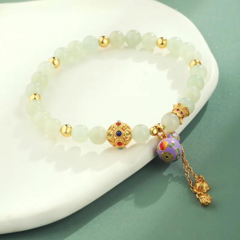 Lao Feng Xiang Hetian Jade Bracelets White Jade/Pale Greenish White Jade Women's-3
