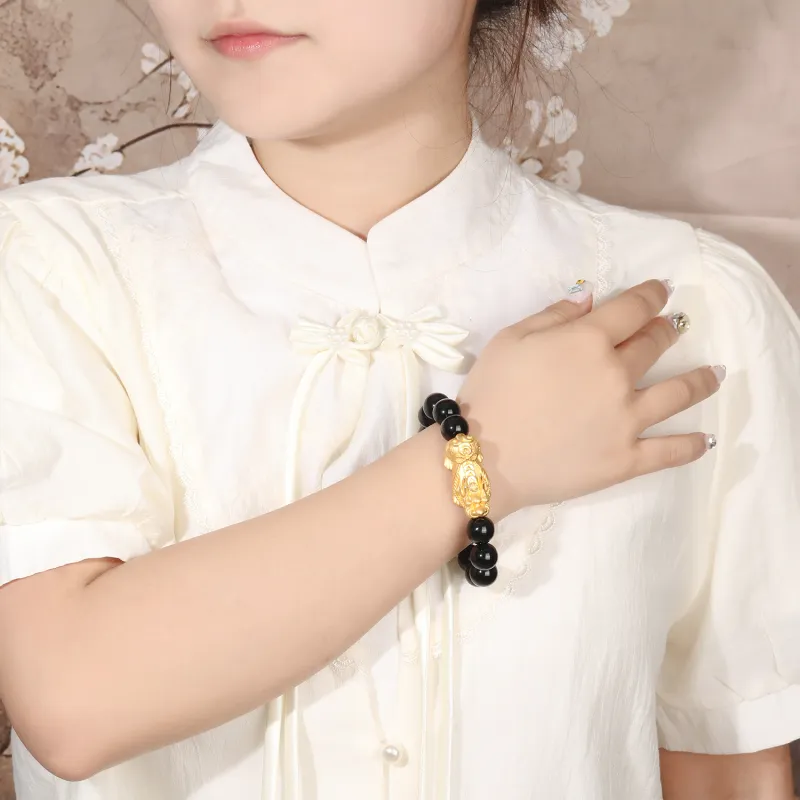 Lao Feng Xiang Obsidian Jade Bracelets Unisex-1