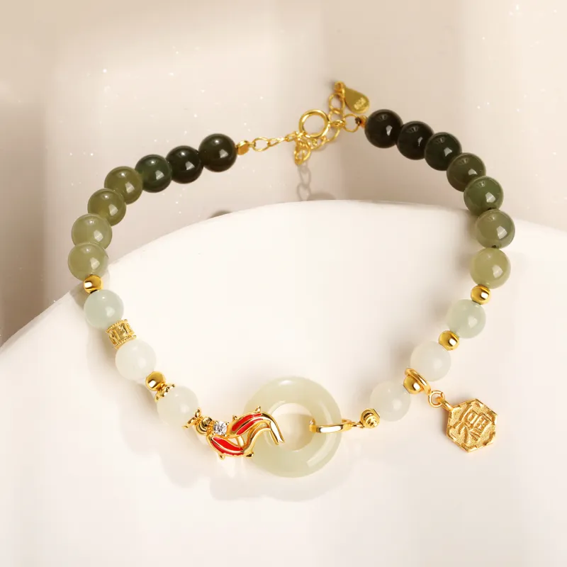 Lao Feng Xiang Hetian Jade Bracelets White Jade/Pale Greenish White Jade Women's-3
