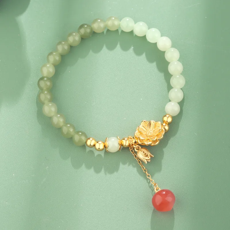 Lao Feng Xiang Hetian Jade Bracelets White Jade/Pale Greenish White Jade Women's-1