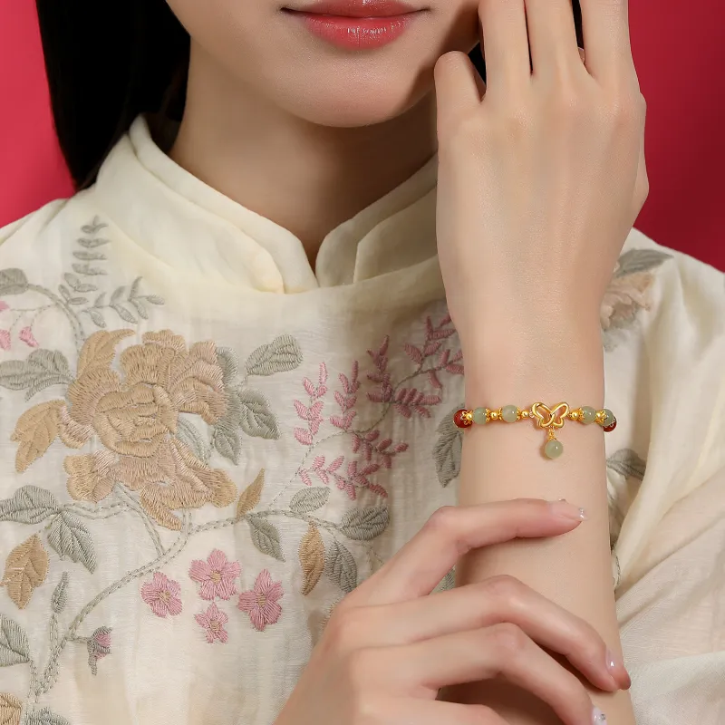 Lao Feng Xiang Hetian Jade Bracelets White Jade/Pale Greenish White Jade Women's-1