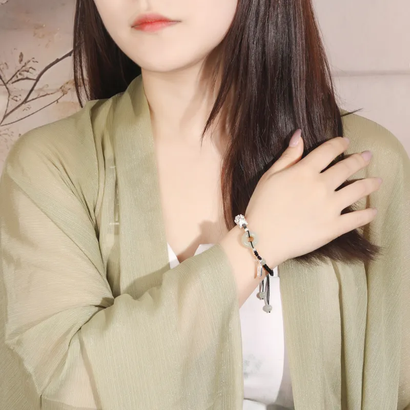 Lao Feng Xiang Hetian Jade Bracelets White Jade/Pale Greenish White Jade Unisex-11