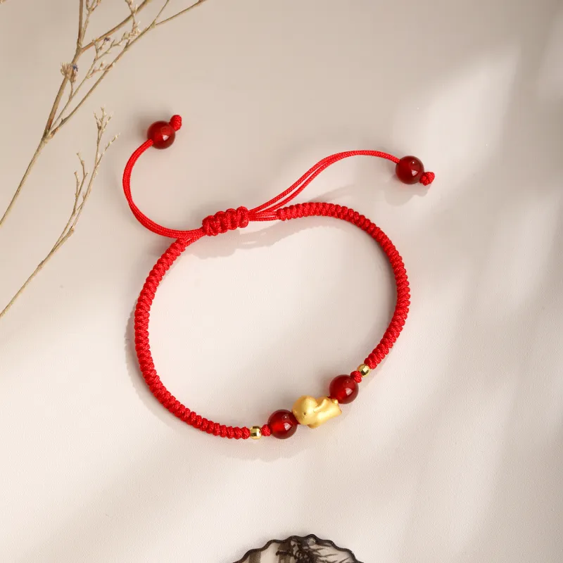 Lao Feng Xiang Natural Agate Bracelets Unisex-44