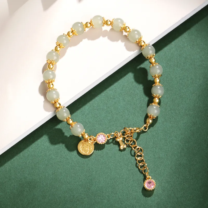 Lao Feng Xiang Hetian Jade S925 Silver Hand Accessory White Jade/Pale Greenish White Jade Women's-1