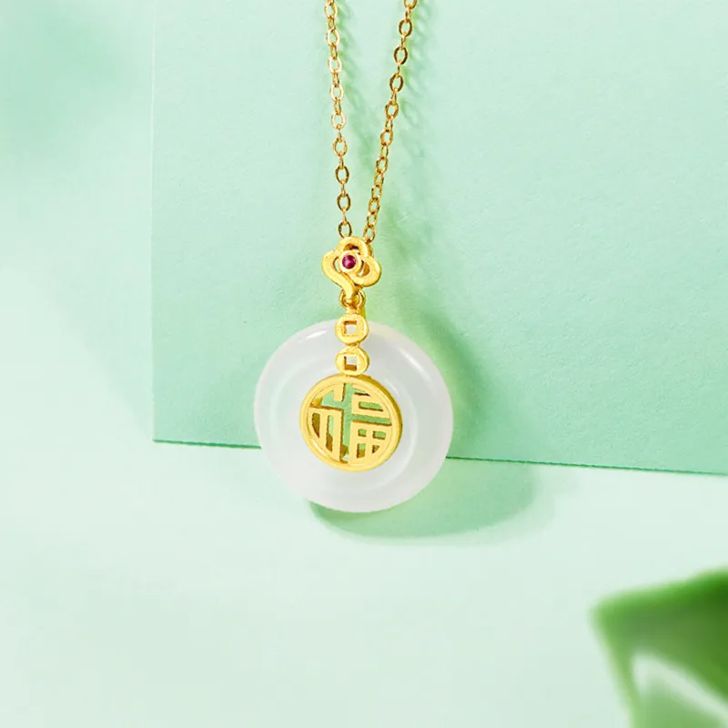 Lao Feng Xiang Chalcedony Necklaces Unisex-2